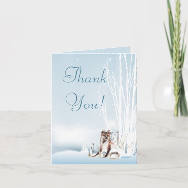 Winter Wolf Wedding Thank You (Front)