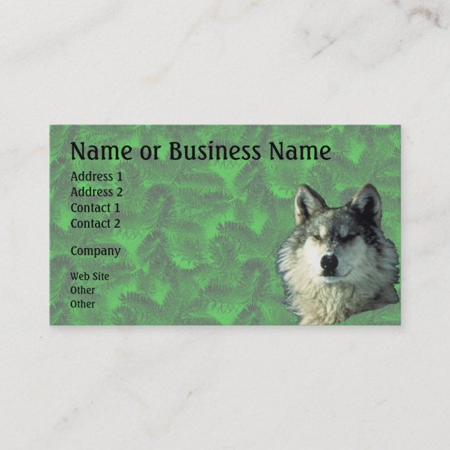 Winter Wolf with Spruce Business or Profile Card 2 (Front)