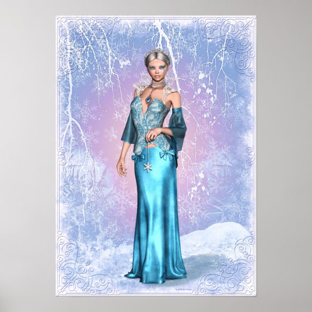 Winter Woman Fantasy Artwork Poster (Front)