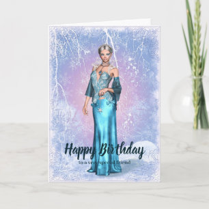 Winter Woman Fantasy Birthday Card