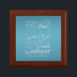 Winter Wonde Christmas Wooden Jewelry Keepsake Box<br><div class="desc">A Custom-designed Keepsake Box inspired by the Christmas songs of Christmas past, the lyrics “Walking in a Winter Wonderland” is a great way of expressing Holiday Cheer to a special loved one or friend. Created with one-of-a-kind designed lettering and illustration for those who just love Unique and Novelty Styles! Designed...</div>