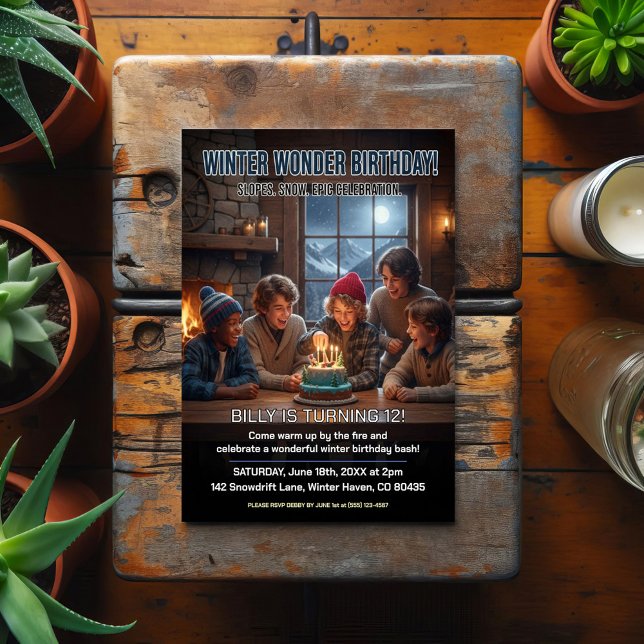 Winter Wonder Birthday Party Postcard (Creator Uploaded)