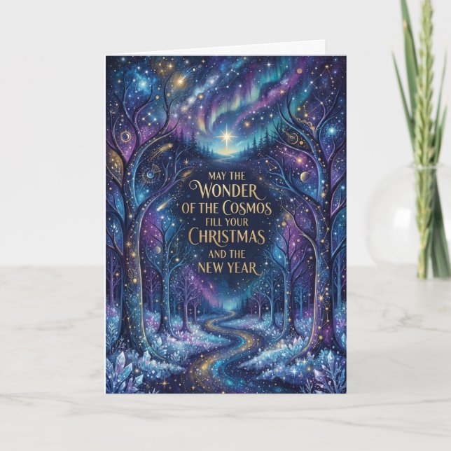 Winter Wonder Celestial Christmas Card (Front)