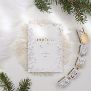 Winter Wonder Gold Calligraphy Photo Holiday Card