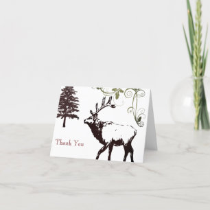 Winter Wonder Land Wild Elk Thank You Card