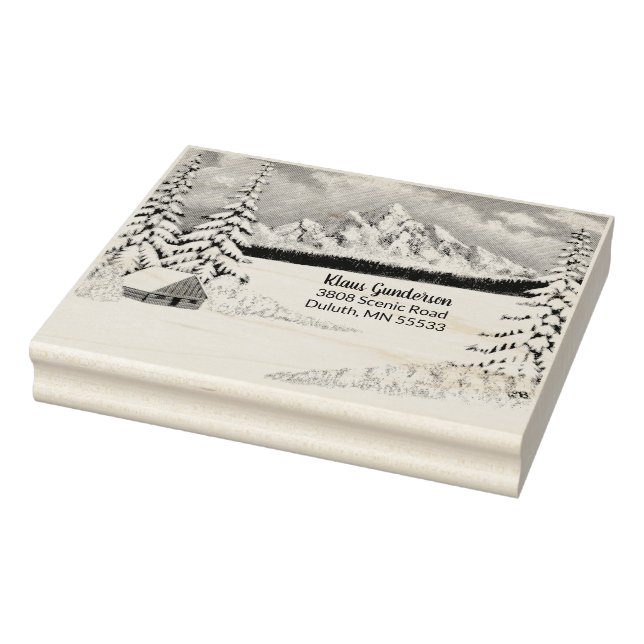 Winter Wonder Large Wood Address Stamp (Stamp)
