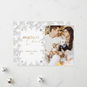 Winter Wonder Photo Gold Calligraphy Holiday Card