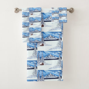 Winter Wonder Scene Bath Towel Set