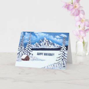 Winter Wonder Scene Birthday Greeting Card