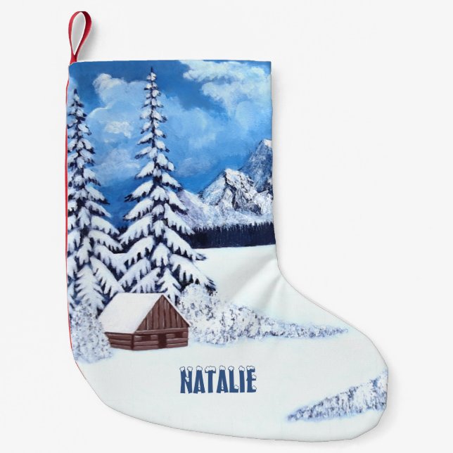 Winter Wonder Scene Small Christmas Stocking (Front)