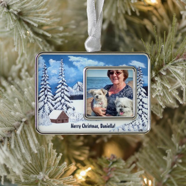 Winter Wonder Silver Plated Framed Ornament (Tree)
