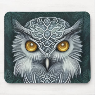Winter Wonder Snow Owl Beauty Mouse Mat