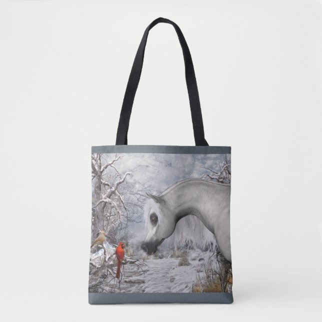 Winter Wonder Tote Bag, You Pick Background Colour Bag (Front)