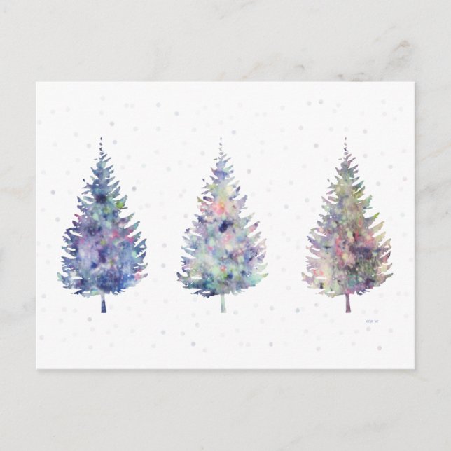Winter Wonder Trees Art Postcard (Front)