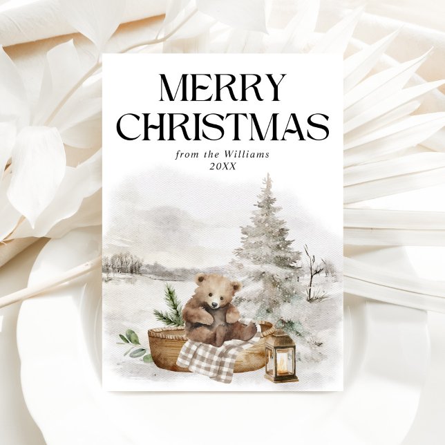 Winter Wonderla Elegant Watercolor Merry Christmas Holiday Card (Creator Uploaded)