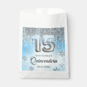 Winter Wonderland 15 Balloons Quinceanera Favour Bags