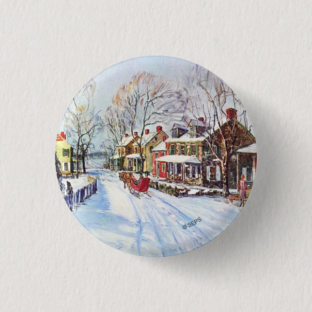 Winter Wonderland 3 Cm Round Badge (Front)