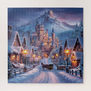 Winter Wonderland: A Twilight Village at the Mount Jigsaw Puzzle