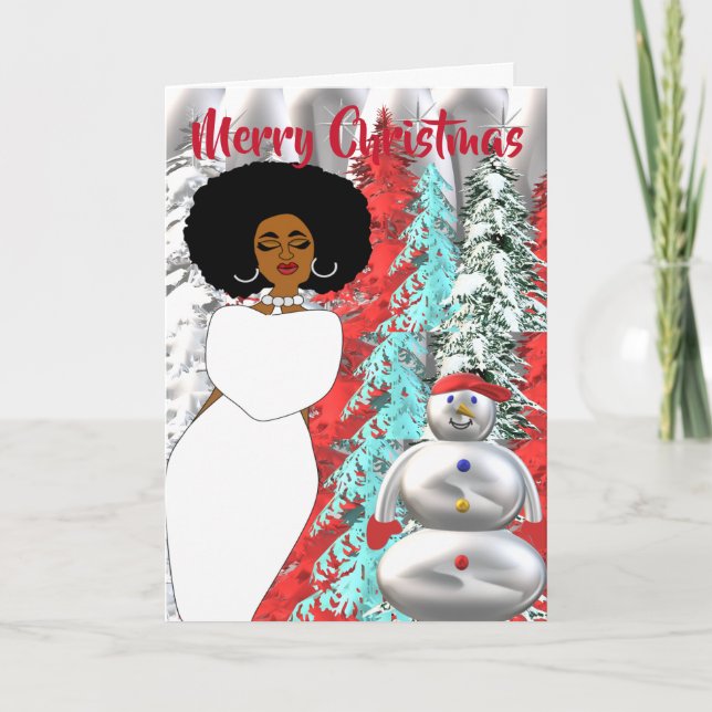 Winter Wonderland African American  Christmas Card (Front)