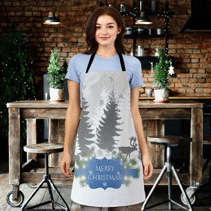 Winter Wonderland All-Over Print Apron - Blue