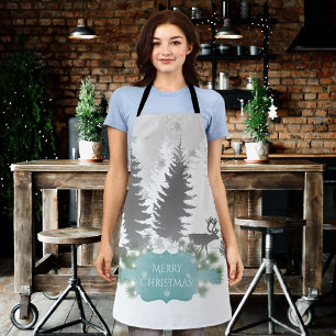 Winter Wonderland All-Over Print Apron - Teal