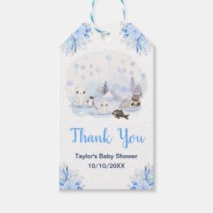 Winter Wonderland Animals Baby Shower Thank You Gift Tags