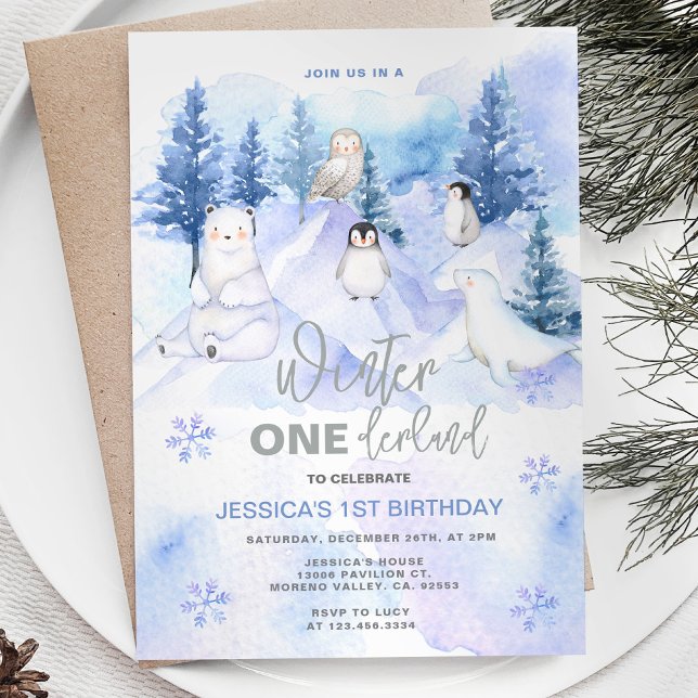 Winter Wonderland Arctic Animals Birthday Invitation (Creator Uploaded)