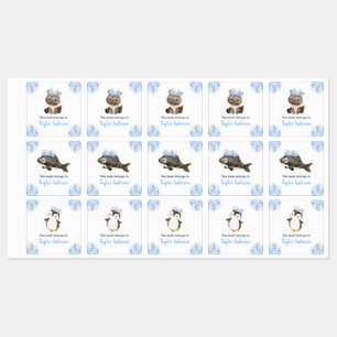 Winter Wonderland Arctic Animals Kids Bookplate