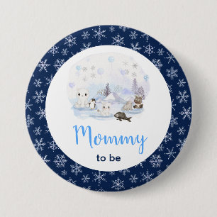 Winter Wonderland Arctic Animals Mummy To Be 7.5 Cm Round Badge