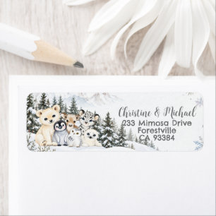 Winter Wonderland Arctic Animals Return Address