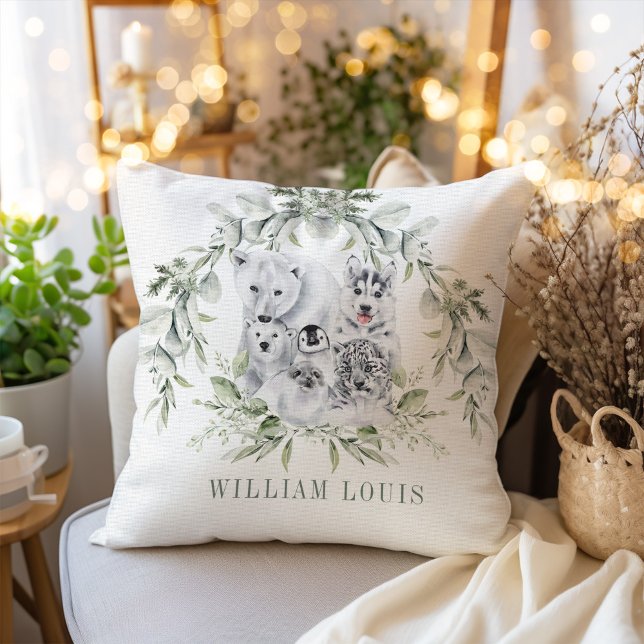 Winter Wonderland Artic Animals Holiday Decor Cushion (Creator Uploaded)