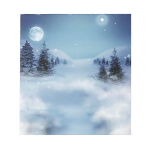 Winter Wonderland at Night Notepad