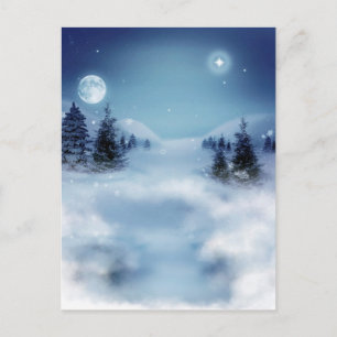 Winter Wonderland at Night Postcard