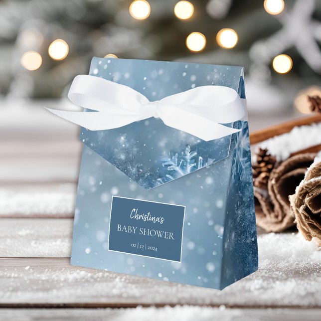 Winter Wonderland Baby Shower Blue Favour Box (Creator Uploaded)