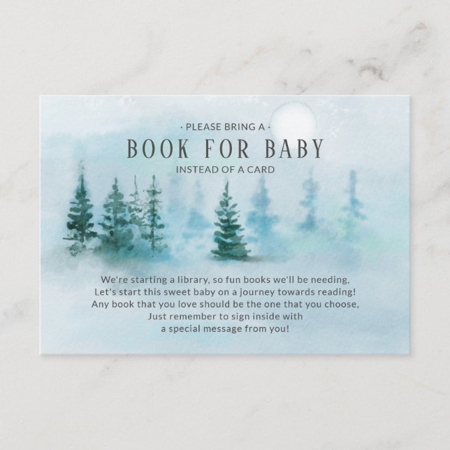 Winter Wonderland Baby Shower Book for Baby Card (Front)