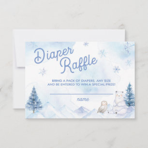 Winter Wonderland Baby Shower Diaper Raffle RSVP Card