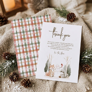 Winter Wonderland Baby Shower Flat Thank You Card