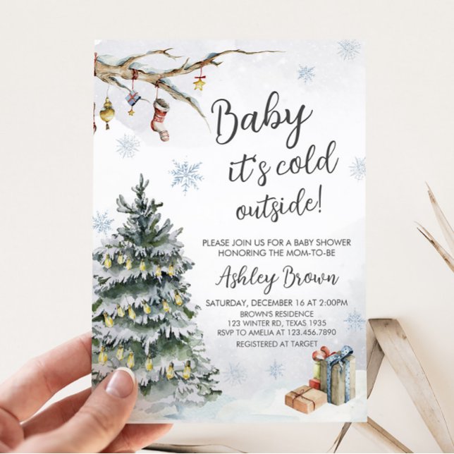Winter Wonderland Baby Shower  Invitation (Winter Baby Shower Invitation)