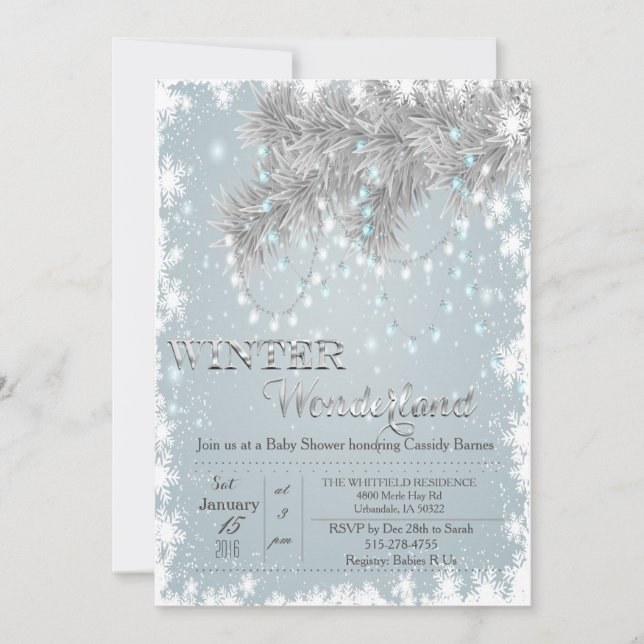 Winter Wonderland Baby Shower Invitation (Front)