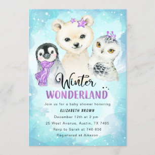 Winter Wonderland Baby Shower Invitation Girl