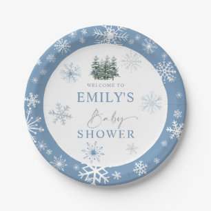 Winter Wonderland Baby Shower Paper Plate