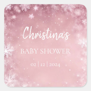 Winter Wonderland Baby Shower Square Sticker