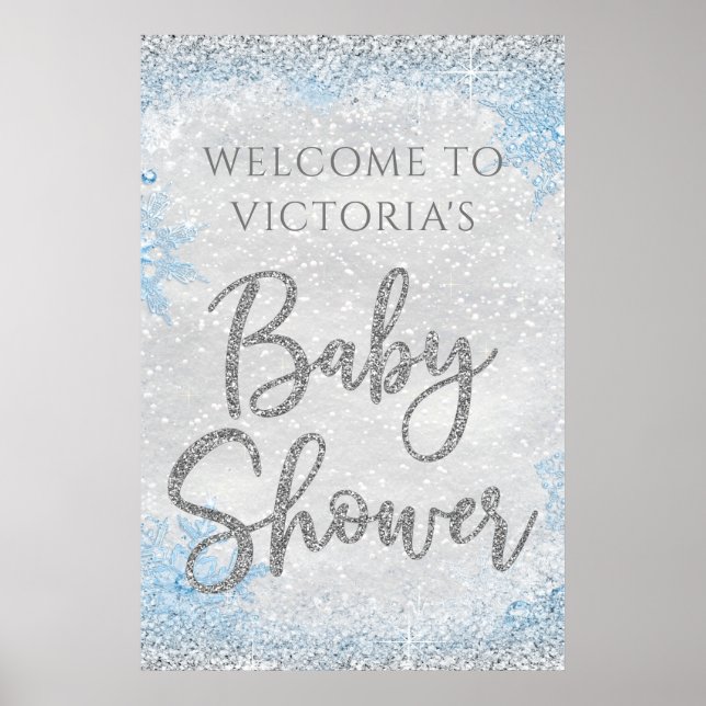 Winter Wonderland Baby Shower Welcome Sign (Front)