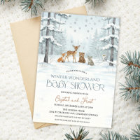 Winter Wonderland Baby Shower Woodland Baby Animal