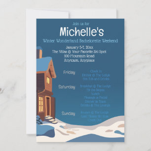 Winter Wonderland Bachelorette Weekend Getaway Invitation