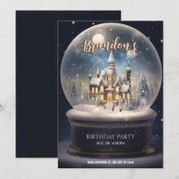 Winter wonderland ball globe glass birthday