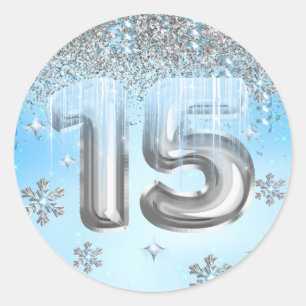 Winter Wonderland Balloons Quinceanera Classic Round Sticker