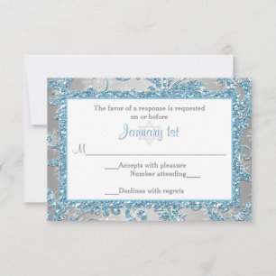 Winter Wonderland Bat Mitzvah RSVP 2 Card
