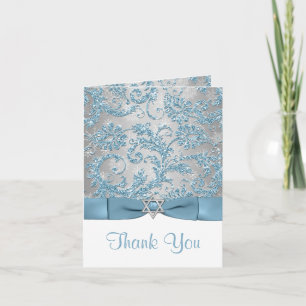 Winter Wonderland Bat Mitzvah Thank You Note Card