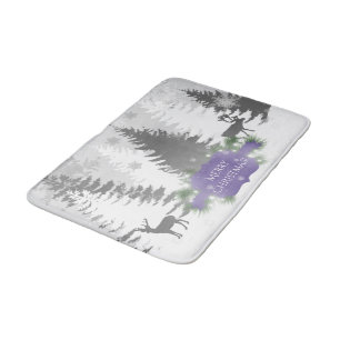 Winter Wonderland Bath Mat - Purple